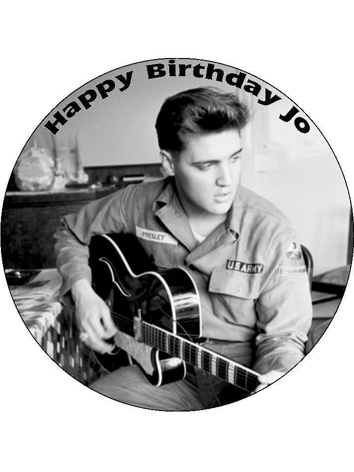 Elvis Presley 7.5 Rice Paper Birthday Cake Topper NEP2