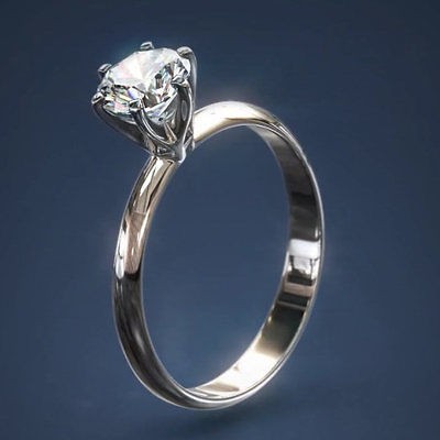 14k White Gold 1 Carat Diamond Ring 1.05 Carat H I1 14k White Right 