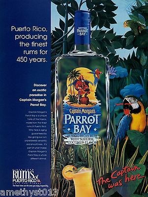 CAPTAIN MORGANS PARROT BAY AD 1998 DISCOVER AN EXOTIC PARADISE IN CM 