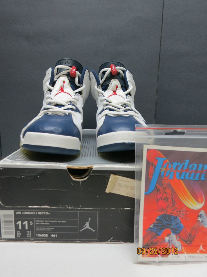   AIR JORDAN OLYMPIC 6 VI OG NOT 2012 MIDNIGHT BLUE NAVY CARMINE DS