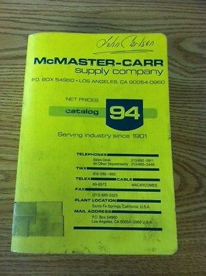 McMaster Carr Product Catalog Version #94 Copyright1988