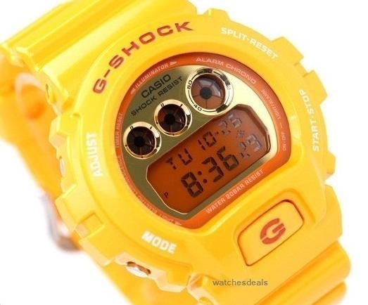 CASIO G SHOCK, REFLECTIVE MIRROR, MANGO YELLOW, DW6900SB DW 6900SB 9 