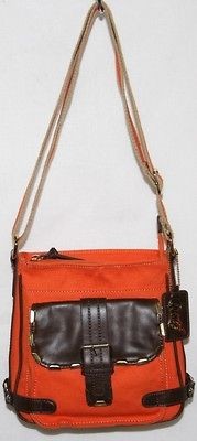 NEW Carlos by Carlos Santana Urban Safari Crossbody Bag ORANGE/CHOCOLA 