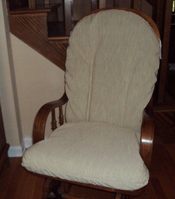 SlipCovers for Glider Rocking Chair Cushions  Ribbed Cream