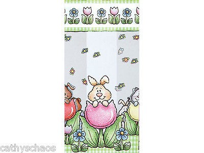   Flowers Tulips Easter Print Cello Cellophane Candy Gift Bags