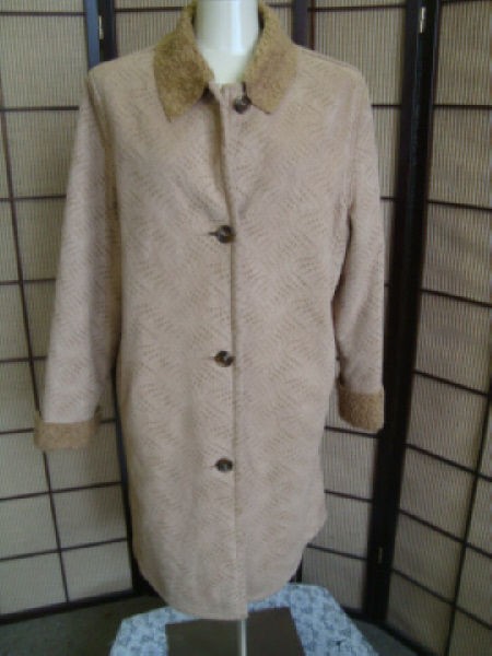 82882 Brown Faux Shearling Fur Coat 12 SIMON CHANG