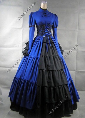 Victorian Corset Lolita Dress Ball Gown Prom Steampunk Reenactment 068 