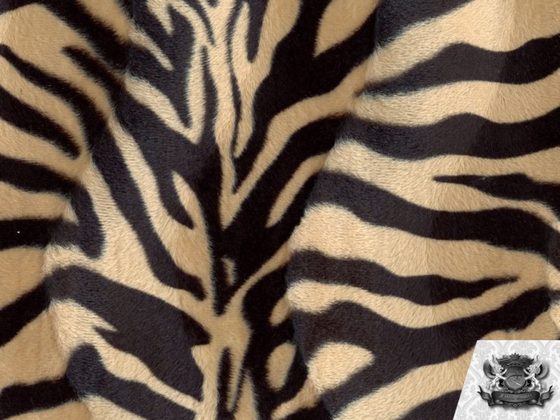 VELBOA FABRIC BROWN BLACK ZEBRA FAUX FUR $6.50 YARD