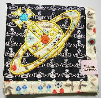 RARE Vivienne Westwood   handkerchief black Auth ORB discontinued