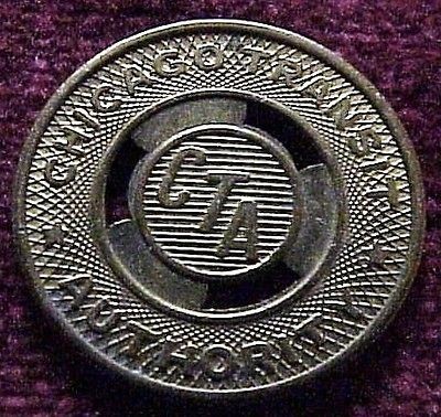 VINTAGE CTA CHICAGO L TRANSIT AUTHORITY SURFACE SYSTEM TOKEN 