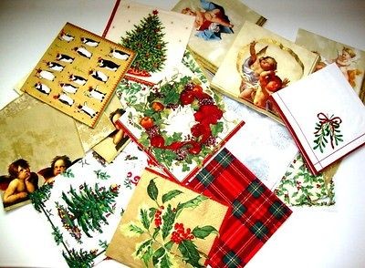 20 Christmas Napkins Decoupage