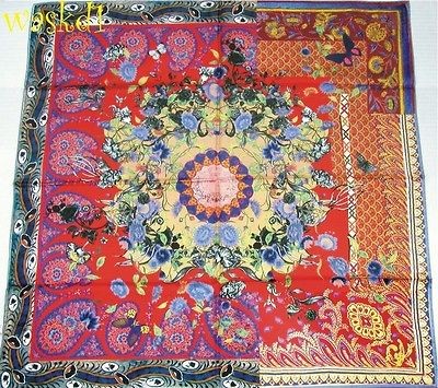 CHRISTIAN LACROIX richly detailed BUTTERFLY GARDEN silk scarf NEW 