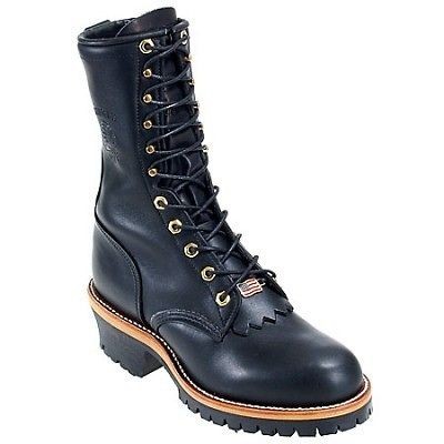 Chippewa Mens 25510 10 Black Odessa Super Logger Work Boots 8D Made 