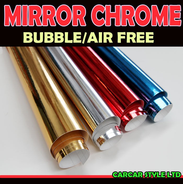 Mirror Chrome】ALL COLOUR【0.1 Meter x 1.52M 】Vehicle Wrap 