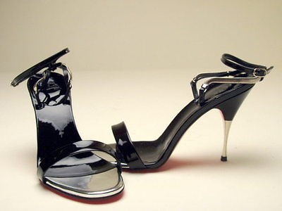 Christian LOUBOUTIN DISKOTEKA Shoes Sandals 39 9 NEW black silver