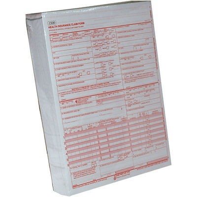 CMS 1500 HCFA Medicare Claim Forms 500 Sheet Pack CMS1500L TOP50135R