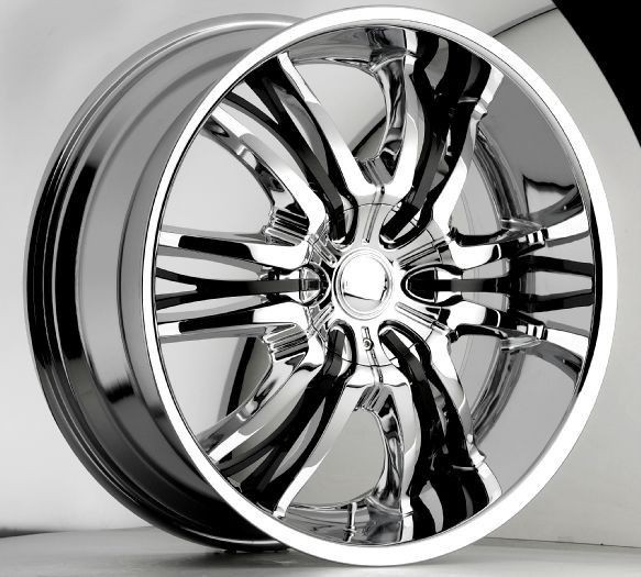 22 inch Cattivo 767 chrome black wheels rims 5x115 +15