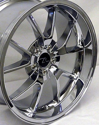 Chrome FR500 Wheels 20x8.5 & 20x10 20 inch Deep Dish fits Mustang 