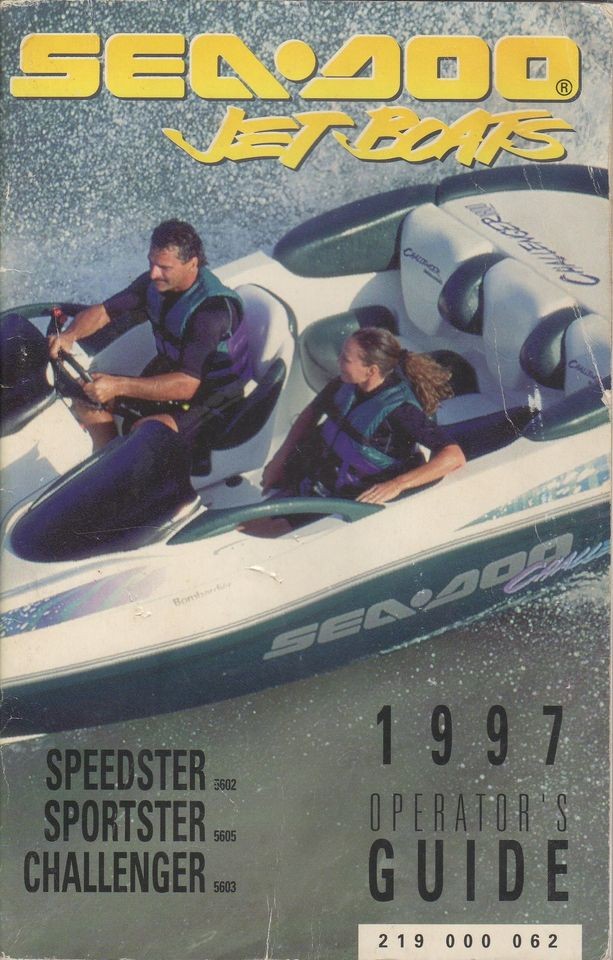 1997 SEA DOO JET BOATS WATERCRAFT OPERATORS MANUAL USED