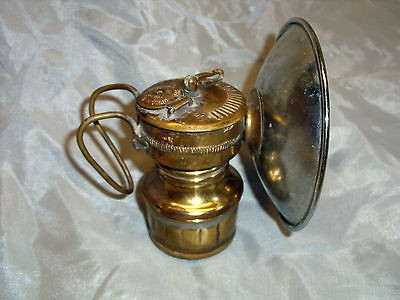   BRASS MINER MINING SAFETY LAMP LIGHT BUTTERFLY CARBIDE COAL LANTERN