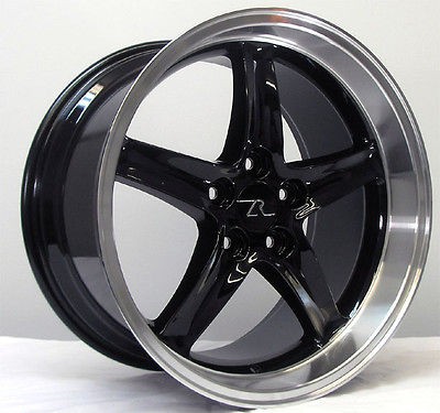 Black Deep Dish Mustang ® Cobra R Wheels 18x9 &10 inch 1994 2004 18 