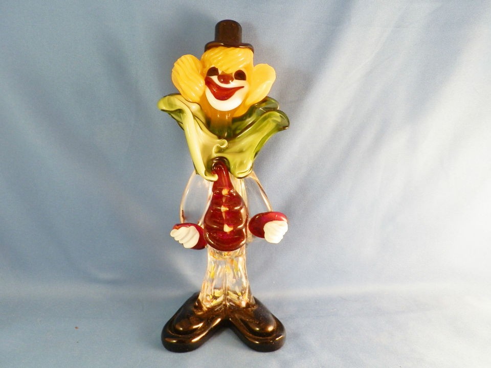 VINTAGE VENETIAN MURANO GLASS CLOWN, EXCELLENT CONDITION, HAS K B 