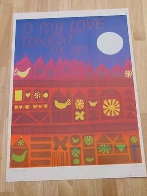 ORIGINAL MINT 1960s FLOWER POWER POSTER O MY LOVE TONIGHT VINTAGE 60s 