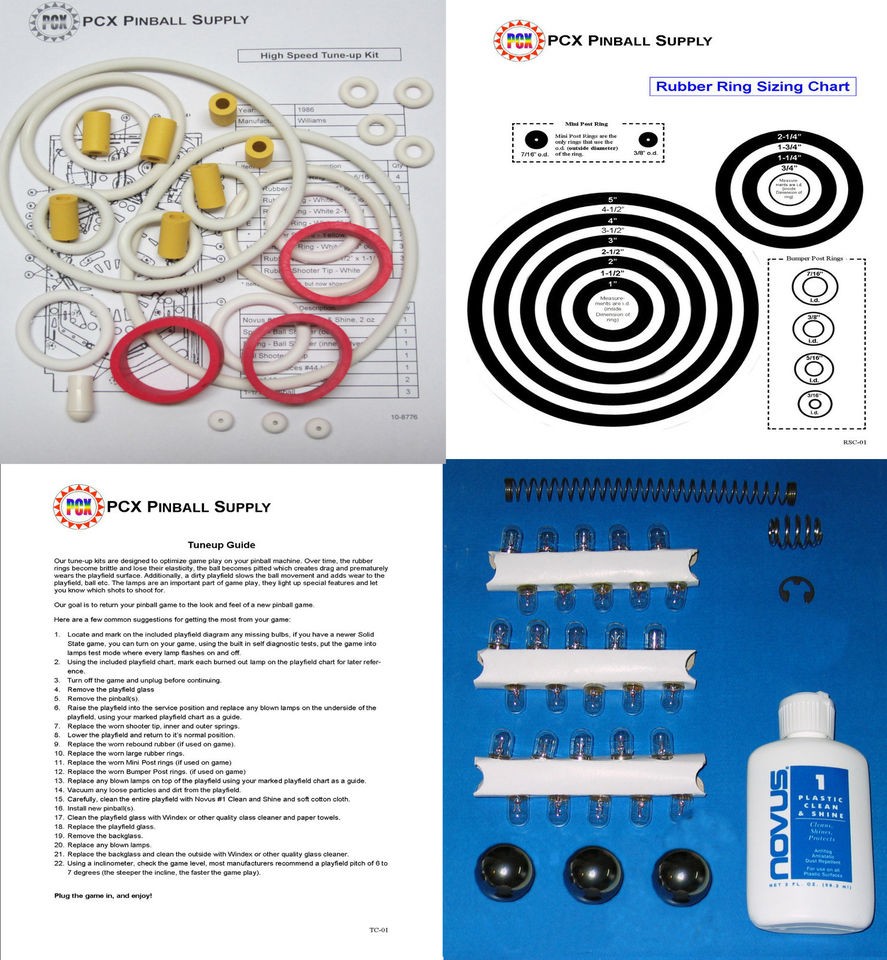 1986 Williams High Speed Pinball Tune up Kit