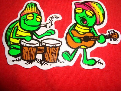 DEATHWISH CRAZY GREEN STONED RASTA SINGING BUGS SKATEBOARD STICKER