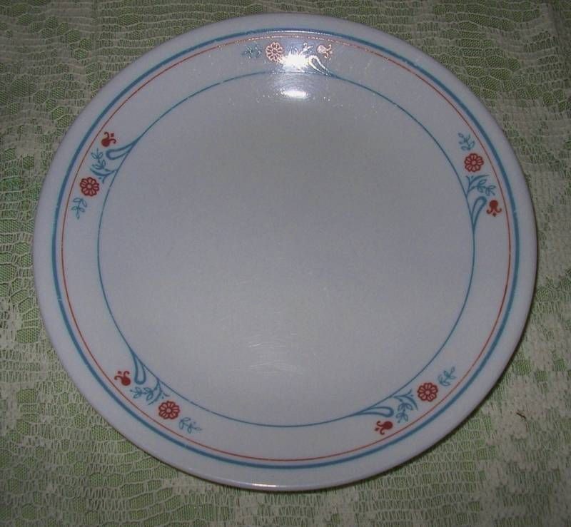 Corning Corelle Prinston Bread Plate Red/Blue Floral