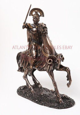 GREEK ROMAN GOD OF WAR ARES MARS STATUE FIGURINE OLYMPIAN CHARGING ON 