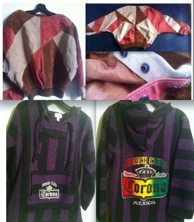 URBAN OUTFITTERS Renewal Corona Mexico Beach HOODIE 80 patchwork 