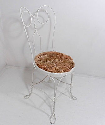 Mid century vintage ice cream parlor wire chair stool
