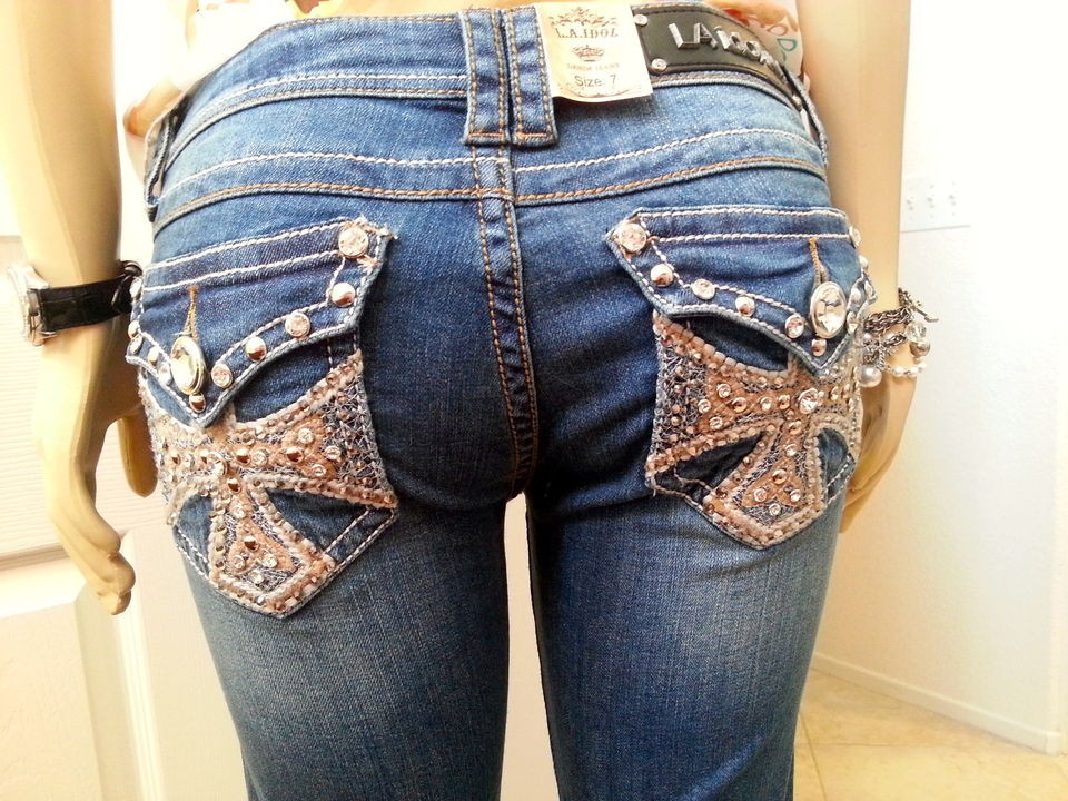 Miss LA Idol JEANS ♥ CAMEL CROSS BOOTCUT ♥