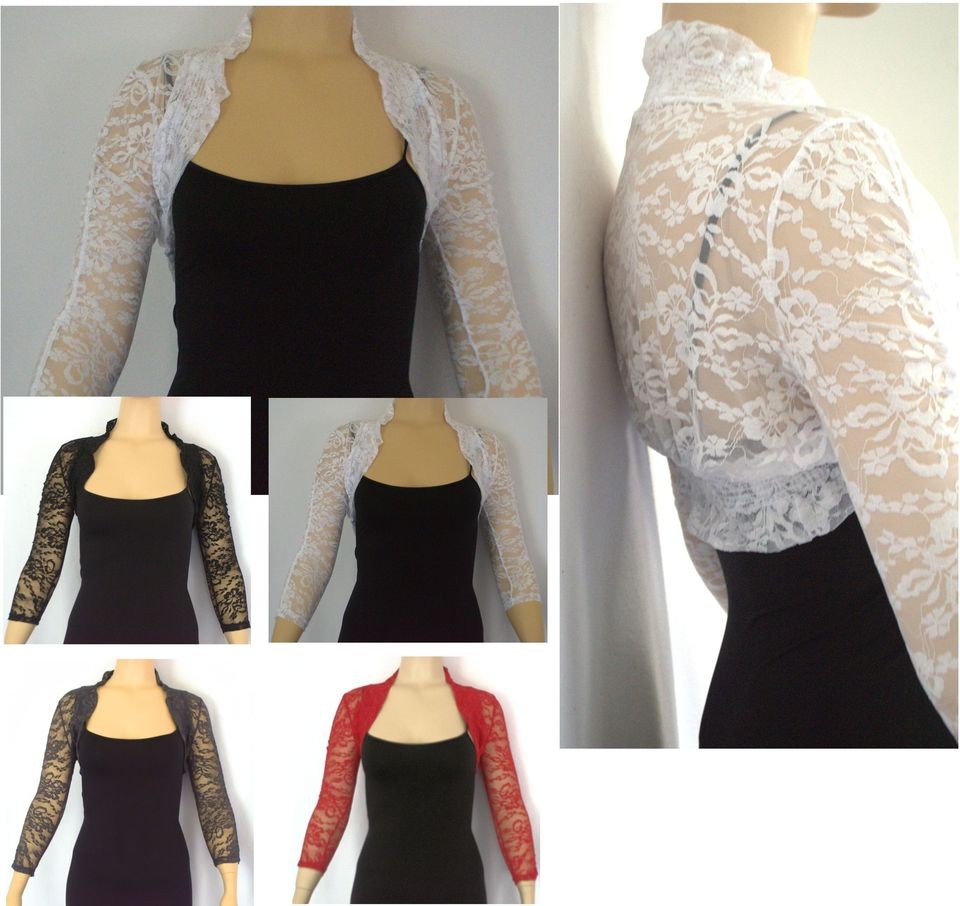    Off Crop Long Sleeve Bolero Shrug Vest Mini Cover Up Jacket Wedding