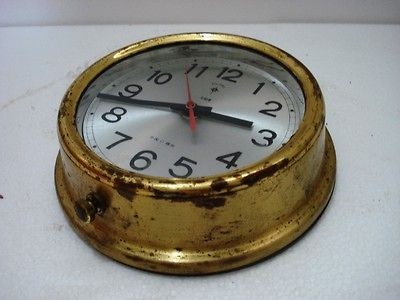 POLARIS Marine WALL Clock * BRASS * SHIPS ORIGINAL