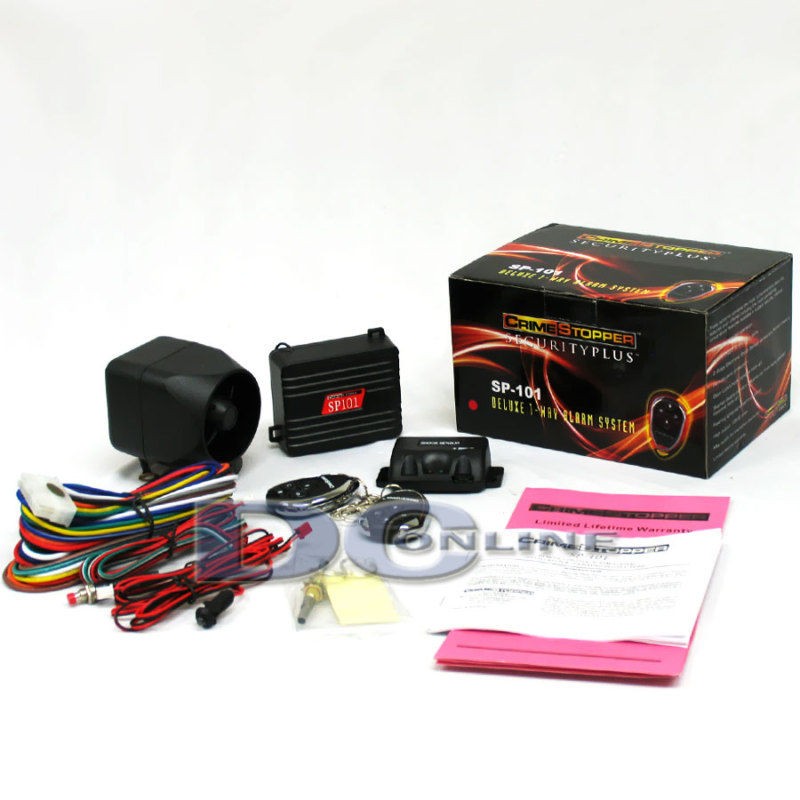 CRIMESTOPPER SP 101 CAR ALARM SYSTEM + KEYLESS ENTRY