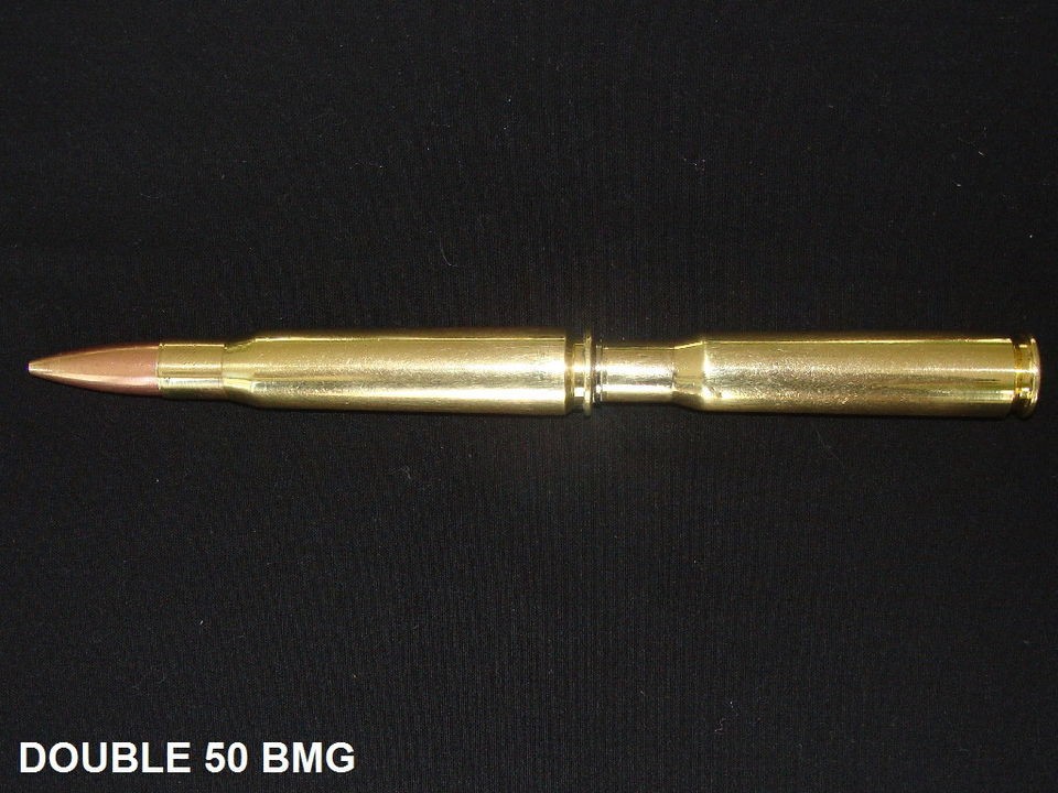 BULLET PEN 50 CAL. DOUBLE RIFLE CASING RETRACTABLE BALLPOINT BY DALE 