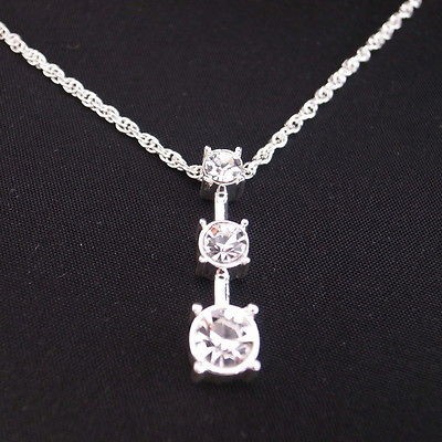   gold gp diamond solitaire past present future pendant chain necklace y