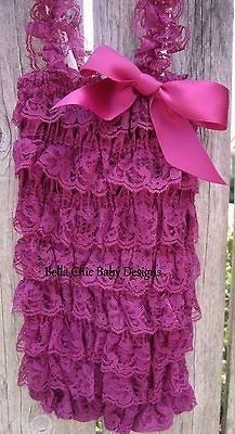 SALE PLUM LACE PETTI ROMPER ~ BIRTHDAY ~ PHOTOS ~ PROP ~ 3 12 