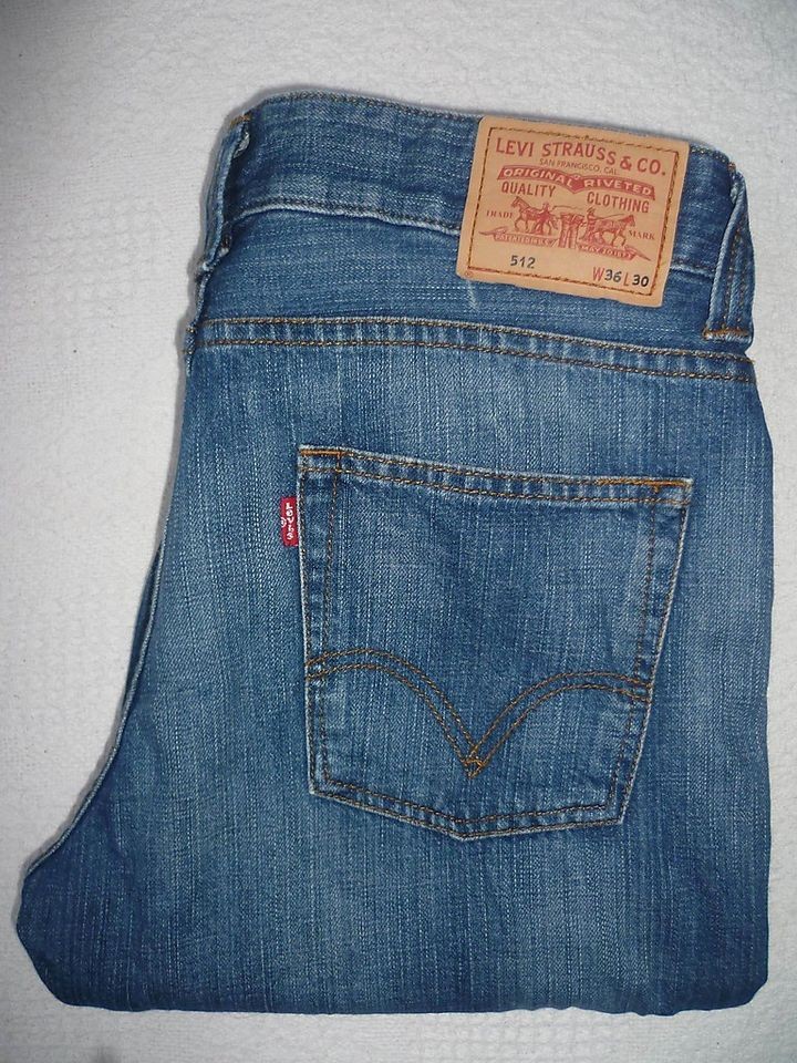 LEVIS 512 JEANS VINTAGE BOOT CUT MEDIUM BLUE W36 L30 LEVL579