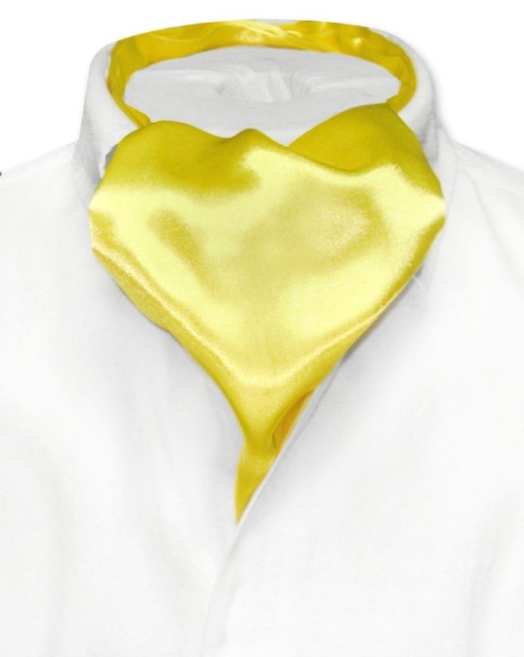 Biagio ASCOT Solid YELLOW Color Cravat Mens Neck Tie