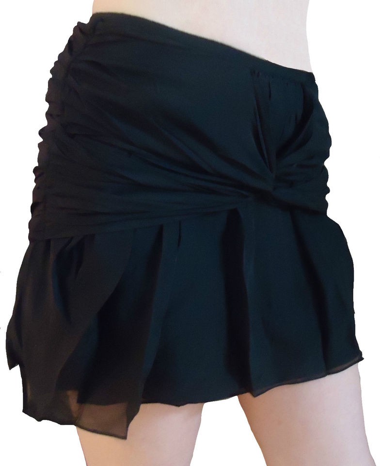 Elizabeth and James Short Silk Lee Skirt in Black Sz M