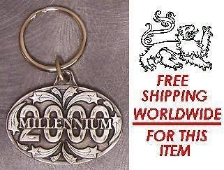 Pewter Key Ring novelty Millenium 2000 NEW