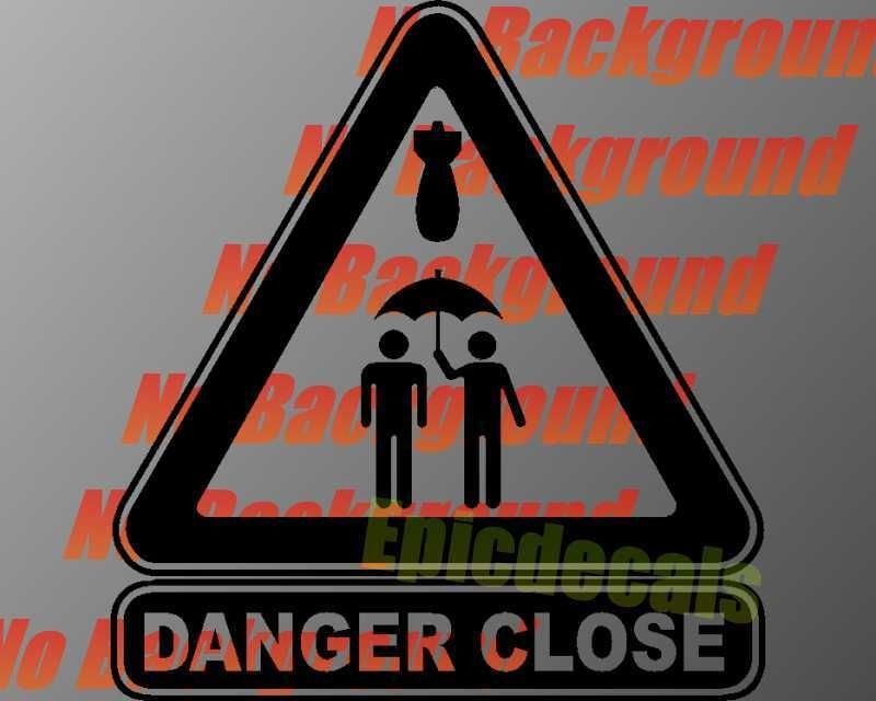 DANGER CLOSE LOGO Computer Badge Sticker Decal MW3 CoD MoH BF3 Black 