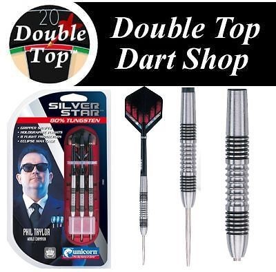 Phil Taylor Unicorn Silver Star 80% Tungsten Dart