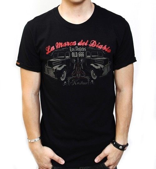 LA MARCA DEL DIABLO MENS T SHIRT PICK UP TRUCK PICKUP STYLE SIDE UTE 