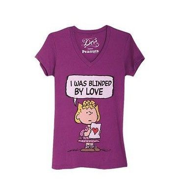 NWT dELiAs delias Purple Peanuts Blinded By Love Vintage Graphic Tee 