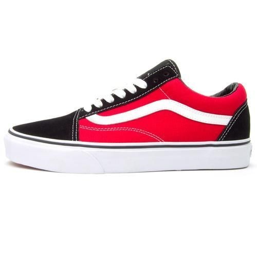 VANS OLD SKOOL (Suede / Canvas) Black / Red MENS Unisex Casual Shoes 