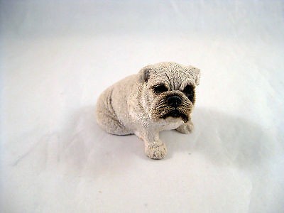 Miniature English Bulldog Sand Cast Resin Dog Puppy Collectible Decor 